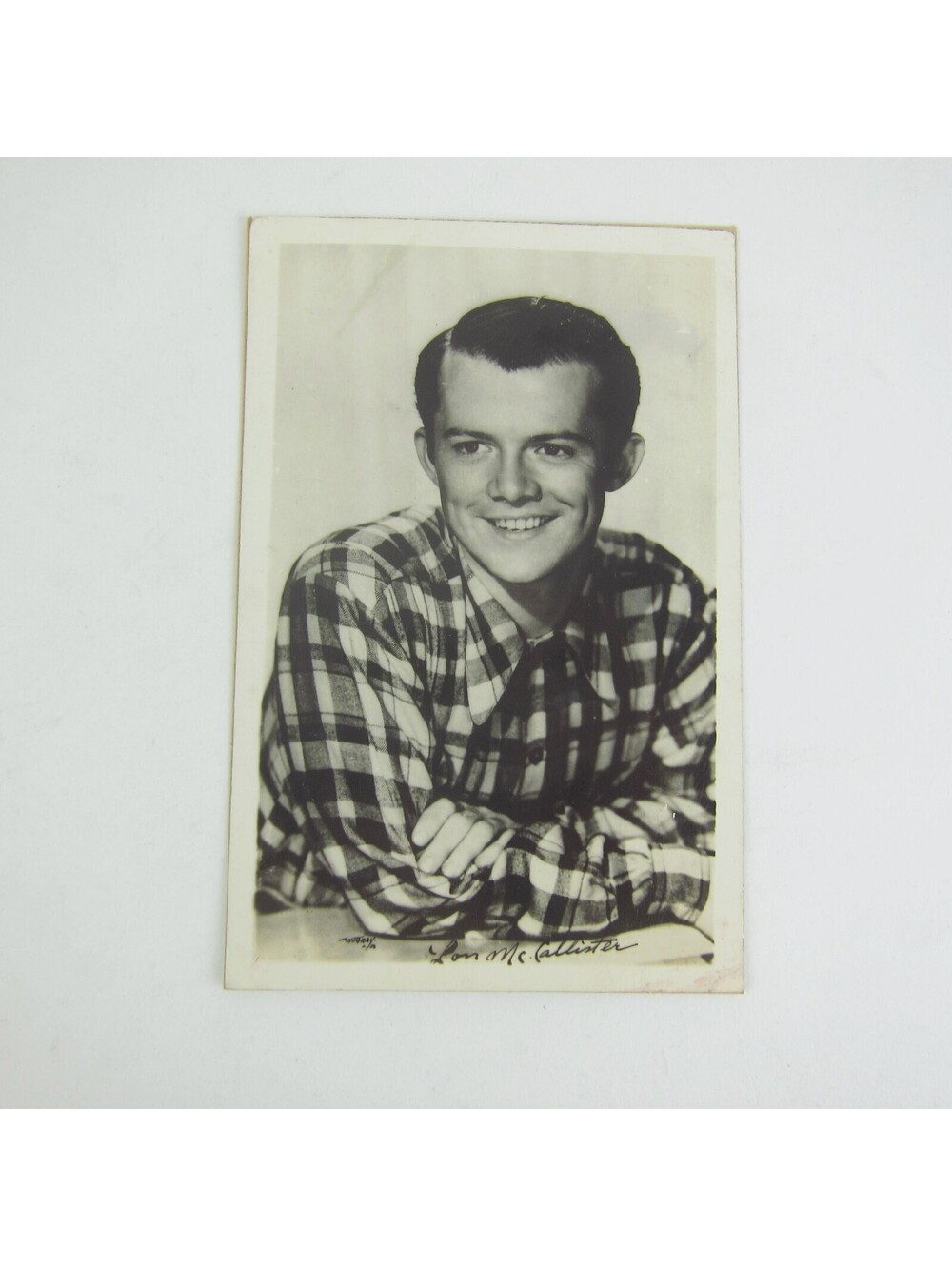 Lon McCallister Photograph Signed 5x3 Hollywood Actor Portrait Vintage 1940s